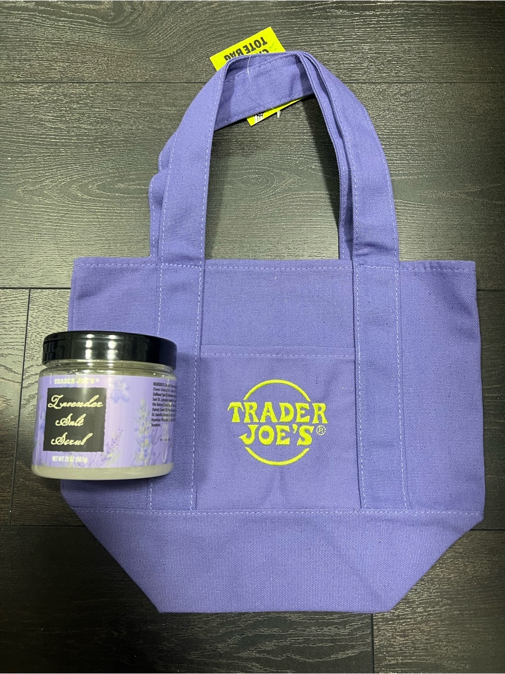 Trader Joe's Lavender Salt Scrub & Purple Tote Gift Set
